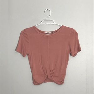 Pink Twisted Crop Top